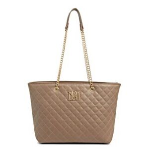 Badgley Mischka Large Quilted Tote in Taupe. NWT!